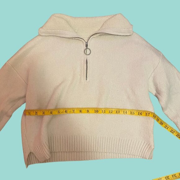 ✨ Cozy Chic Cream Half-Zip Pullover by Happily Grey – Size S - Picture 7 of 9